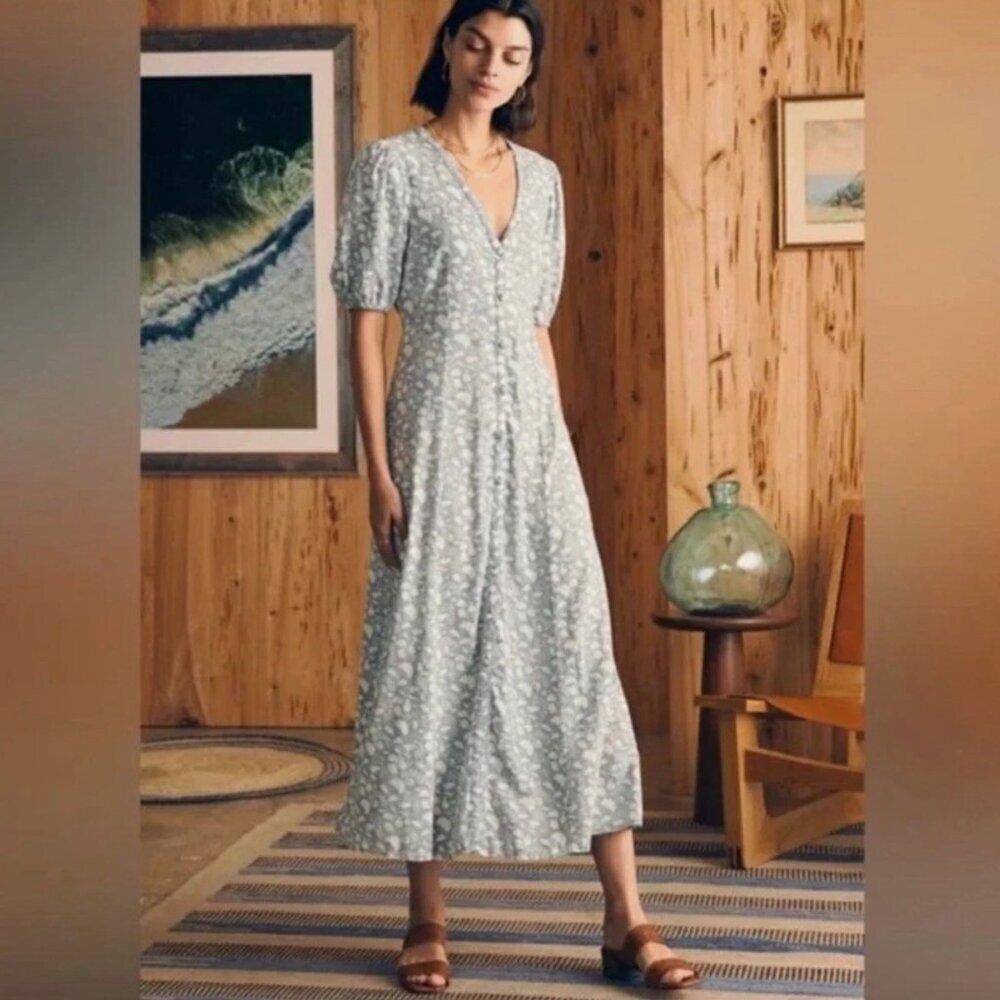 Faherty Maxi Dress Floral Boho Prairie Size XS - Picture 5 of 15